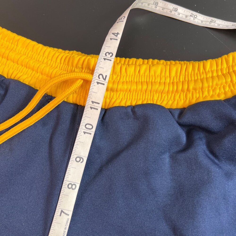 Third Eye Yellow & Navy Jogger Pants With Zip Pockets & Elastic Waist Size XXL - Picture 8 of 10